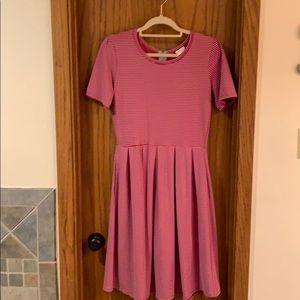 LuLaRoe Dresses - Lularoe Amelia Red Striped Dress LuLaRoe Dresses - Lularoe Amelia Red Striped Dress